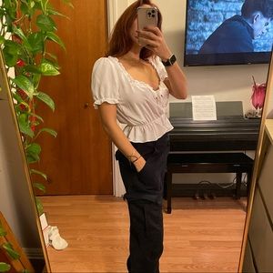 Urban Outfitters Chiffon Ruffle Blouse